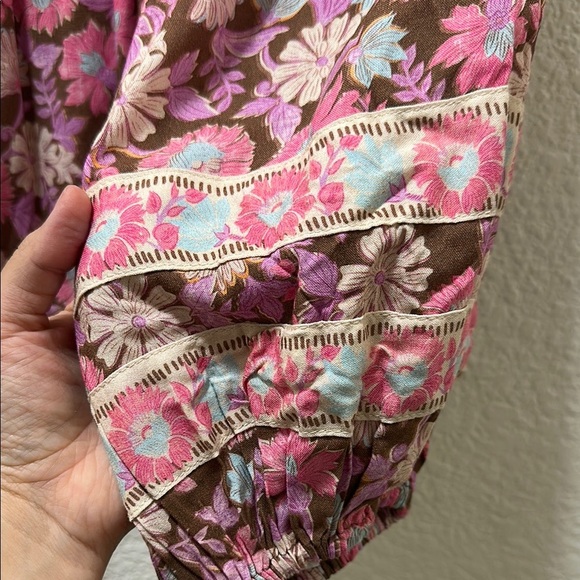 Saltwater LUXE Pink and Red Smocked 3/4 Sleeve Blouse - Picture 5 of 8